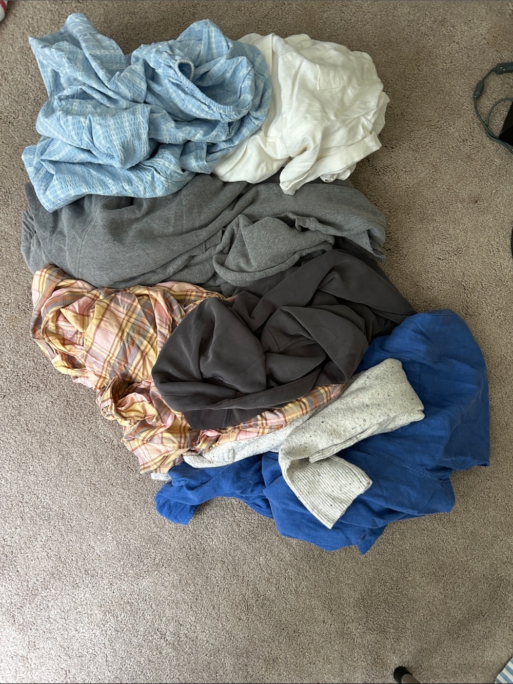 Mixed Women's Clothing Lot - Blue, Gray, White, Brown, Plaid